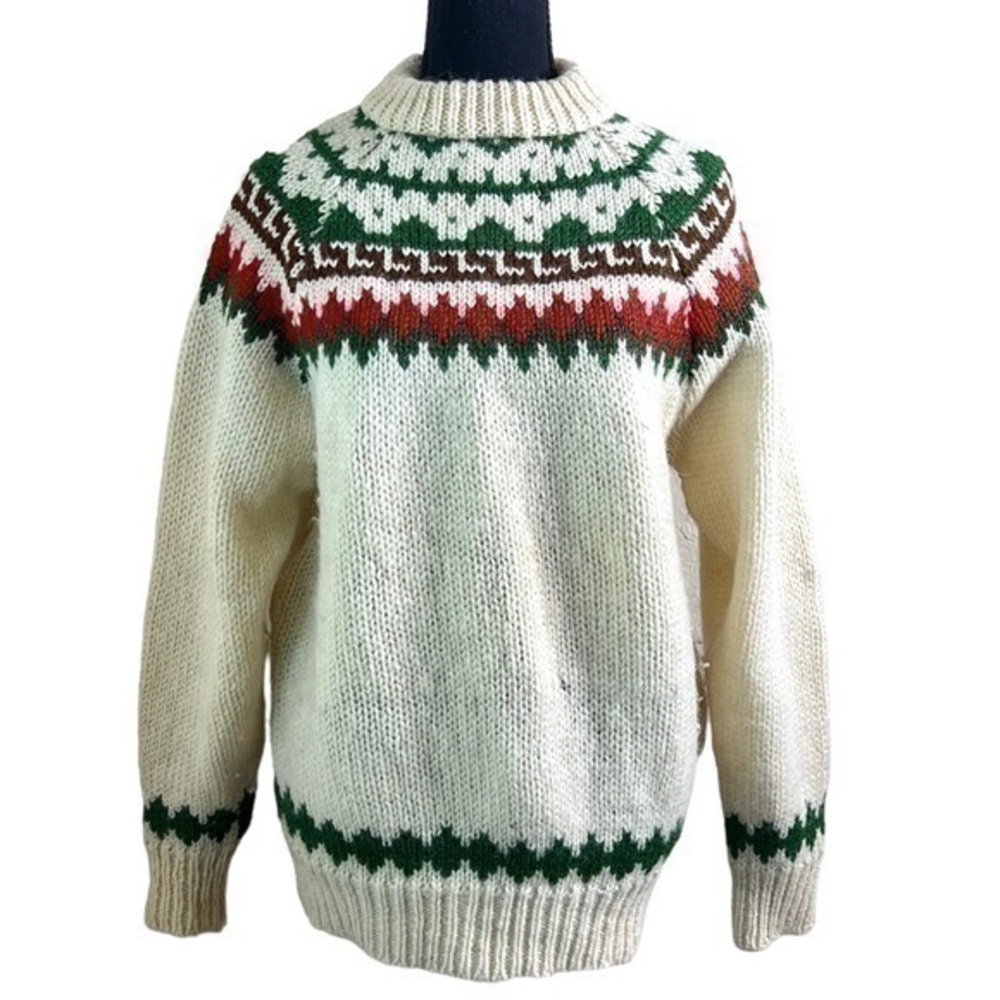 Pure Wool Women’s Vintage Fair Isle Sweater Made in Greece Size 2